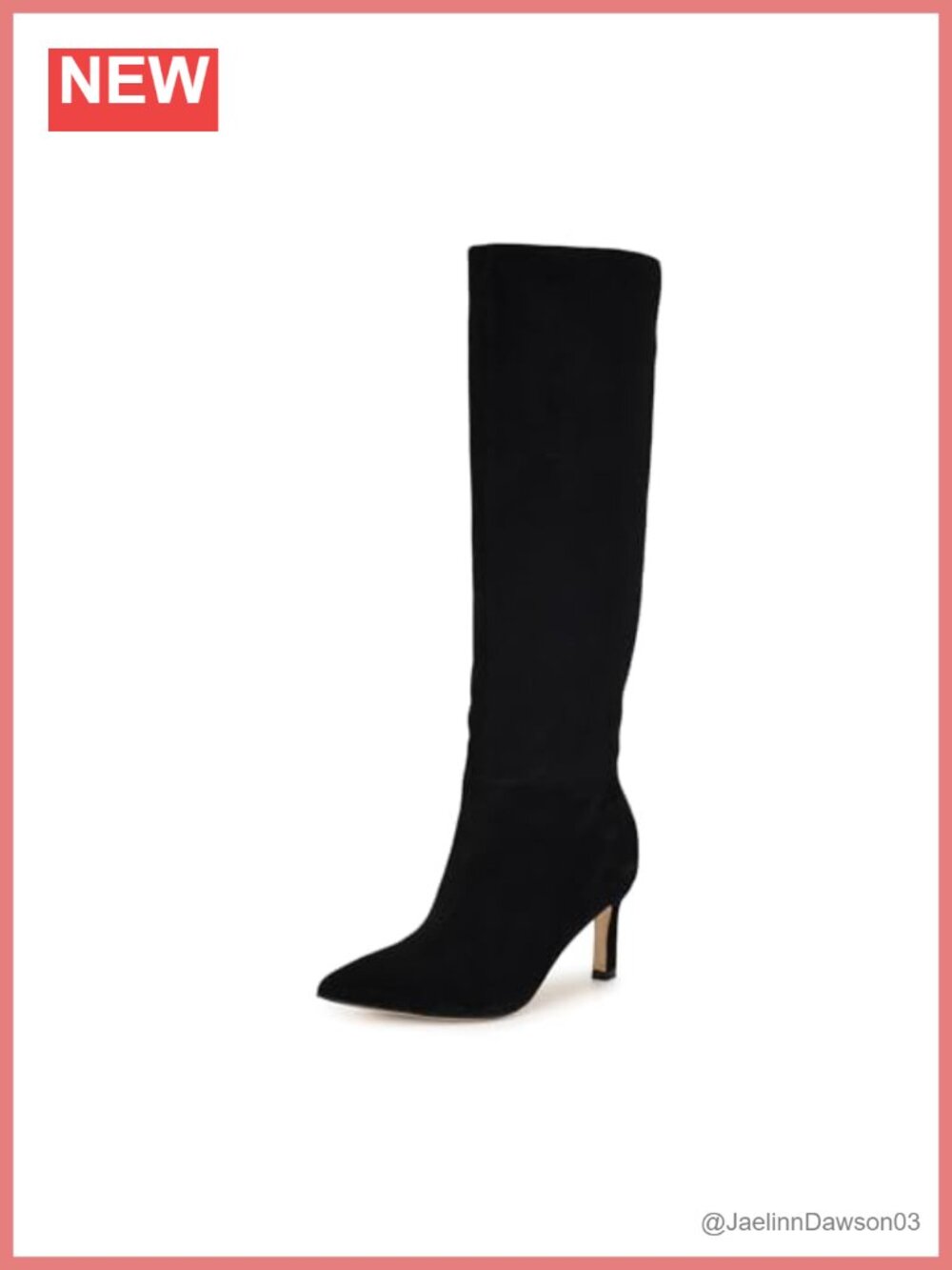 Nine West Lorthey Suede Knee-High Stiletto Dress Boots Pointy Toe